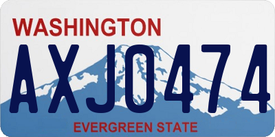 WA license plate AXJ0474