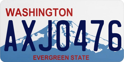 WA license plate AXJ0476