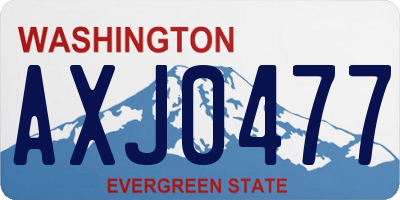 WA license plate AXJ0477