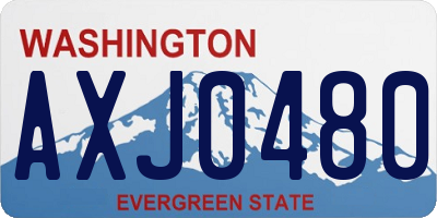 WA license plate AXJ0480