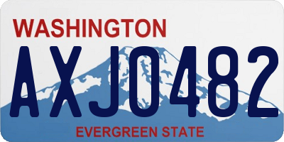 WA license plate AXJ0482