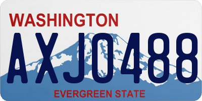 WA license plate AXJ0488