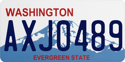 WA license plate AXJ0489