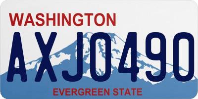 WA license plate AXJ0490