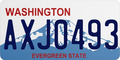 WA license plate AXJ0493