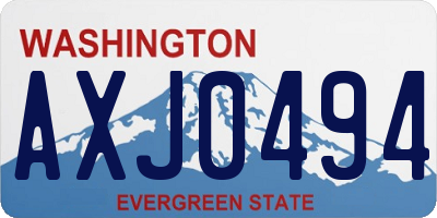 WA license plate AXJ0494