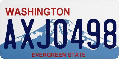 WA license plate AXJ0498