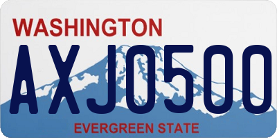 WA license plate AXJ0500