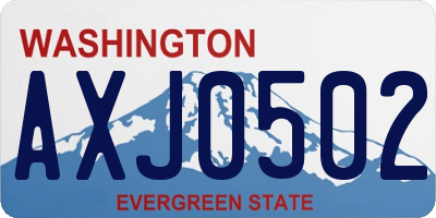 WA license plate AXJ0502