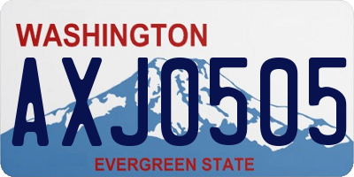 WA license plate AXJ0505