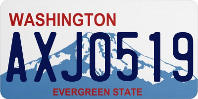 WA license plate AXJ0519
