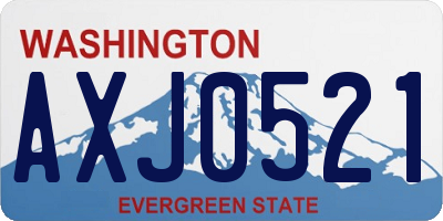 WA license plate AXJ0521