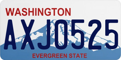 WA license plate AXJ0525