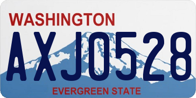 WA license plate AXJ0528