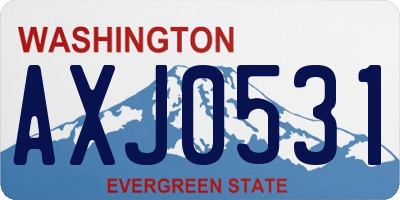 WA license plate AXJ0531