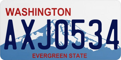 WA license plate AXJ0534