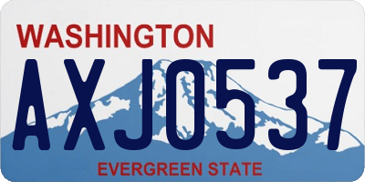 WA license plate AXJ0537