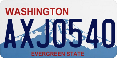 WA license plate AXJ0540