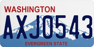 WA license plate AXJ0543