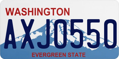 WA license plate AXJ0550