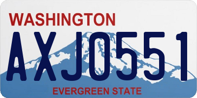 WA license plate AXJ0551