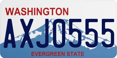 WA license plate AXJ0555