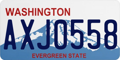WA license plate AXJ0558