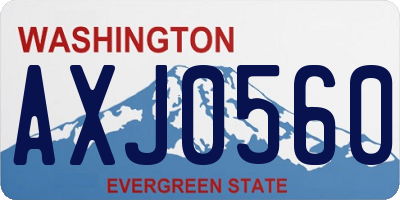 WA license plate AXJ0560