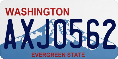 WA license plate AXJ0562