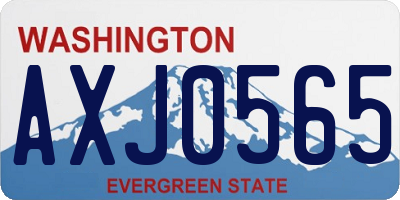 WA license plate AXJ0565