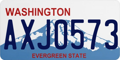 WA license plate AXJ0573