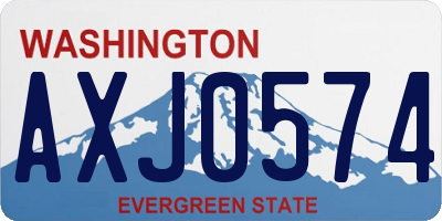 WA license plate AXJ0574