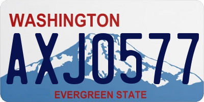 WA license plate AXJ0577