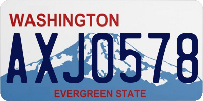 WA license plate AXJ0578