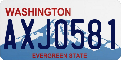 WA license plate AXJ0581
