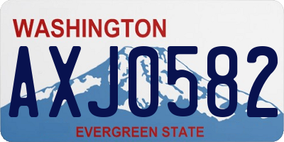 WA license plate AXJ0582