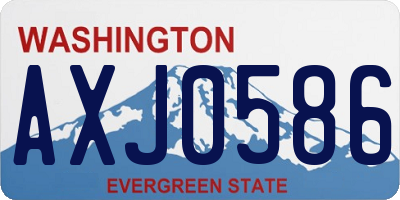 WA license plate AXJ0586