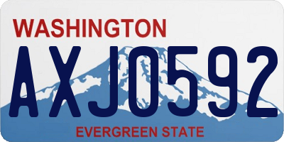 WA license plate AXJ0592