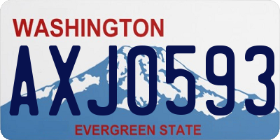 WA license plate AXJ0593