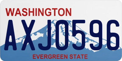 WA license plate AXJ0596