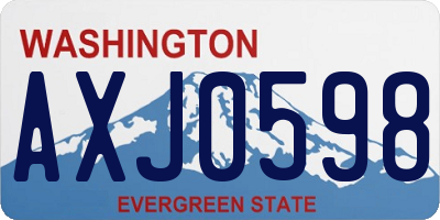WA license plate AXJ0598