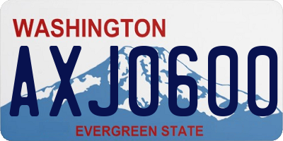 WA license plate AXJ0600