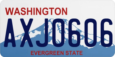 WA license plate AXJ0606