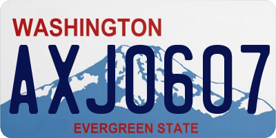 WA license plate AXJ0607