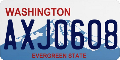 WA license plate AXJ0608