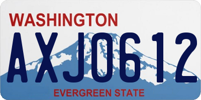 WA license plate AXJ0612