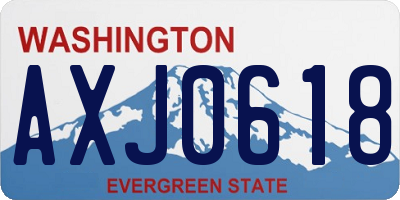 WA license plate AXJ0618