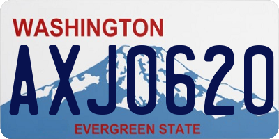 WA license plate AXJ0620