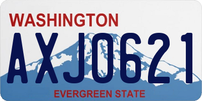 WA license plate AXJ0621
