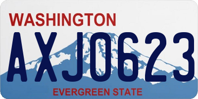 WA license plate AXJ0623
